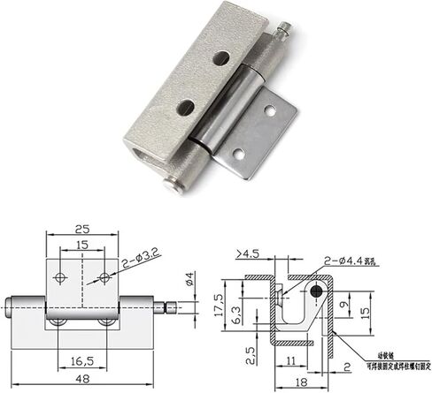الفولاذ المقاوم للصدأ انفصال دبوس المفصلي مناسبة لحام مجلس الوزراء الصفائح المعدنية الباب 1PCS in Kuwait