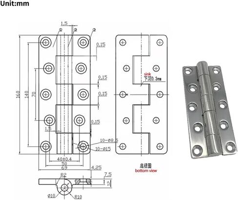 304 Stainless Steel Heavy-Duty Hinges 1Pcs in Saudi Arabia