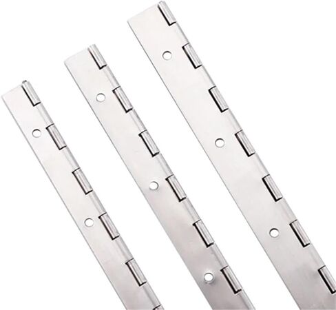 مفصلات بيانو فضية من الفولاذ المقاوم للصدأ موصل طويل للخدمة الشاقة مع مسامير ملحقات الأجهزة المنزلية 2 قطعة (152 × 50 × 1.2 مم) in Kuwait