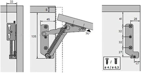 مفصلات باب نوابض ملحقة لخزانة الدولاب، رافعة قلاب شديدة التحمل قطعتين in Kuwait