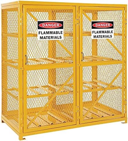 Global Industrial Horizontal Cylinder Storage Cabinet with Double Door, 60" W x 30" D x 65" H, 16 Cylinder Capacity, 20 or 33 lbs. LPG Cylinders, Steel Construction, Unassembled in Saudi Arabia