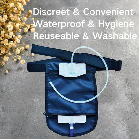 Urine Drainage Bag Cover with 50 Inch Adjustable Waist Strap, Catheter Supplies Holder, Nephrostomy Bag Cover with 127cm Elastic Belt in Kuwait