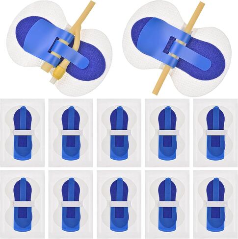 6Pcs Foley Catheter Stabilization Device, Large Size Urinary Leg Bag Catheter Tube Holder, Catheter Supplies for Single/Double/Feeding Tube, Adhesive Catheter Urinary Leg Bags Holder,Blue in Kuwait
