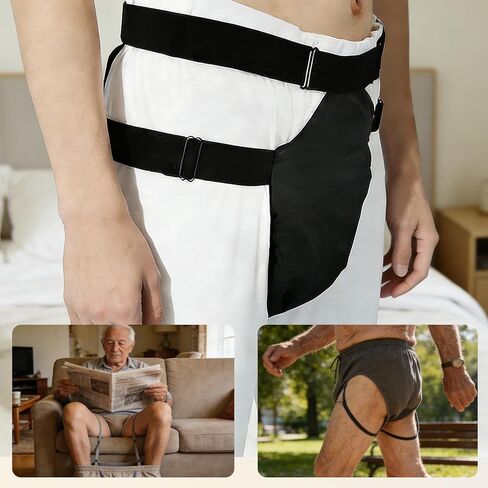 Male Scrotal Support Underwear with Hanging Support, Elastic Waistband Testicle Support Briefs, Anti-Rectal Prolapse Butt-Lifting Briefs Brown in Kuwait