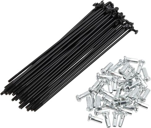 38 Set 14G Bicycle Spoke Bike Wheel Spoke Carbon Steel Black in Saudi Arabia