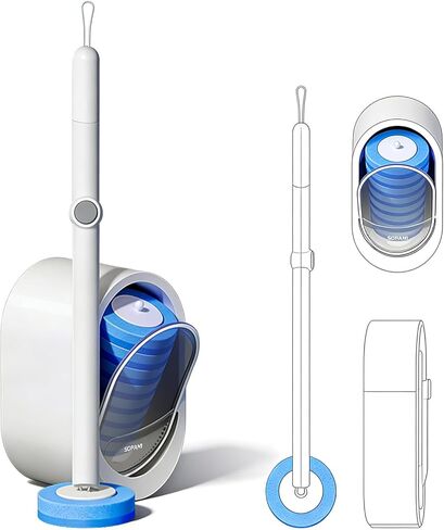 SOPAMI Disposable Toilet Cleaning System - Toilet Wand Kit with 16 High-Performance Refills, Wall Mounted Toilet Brush and Holder for Deep Cleaning Bathroom in Kuwait