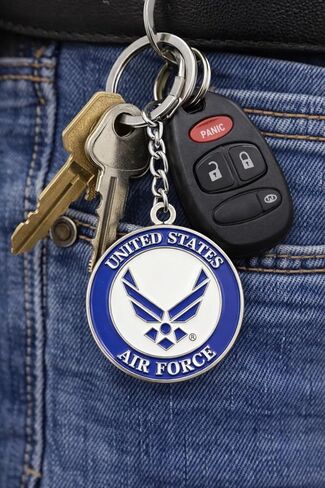 Officially Licensed U.S. Air Force (USAF) Keychain | 1.5" Diameter | Perfect Airman, Veteran and Military Gift in Kuwait
