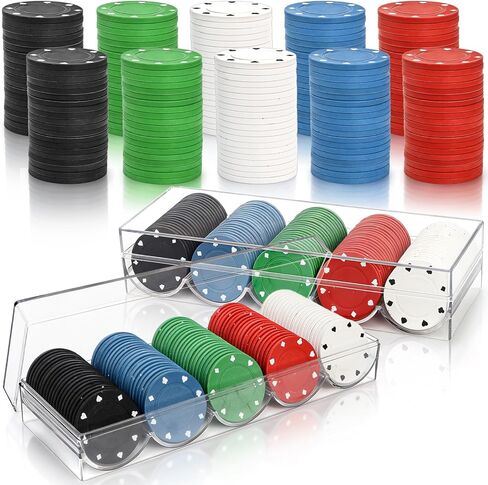 Pumtus 200 Pcs Poker Chips with No Denomination, Plastic Casino Chip Set with Storage Box, 1.5 Inch Card Game Token, Counter Discs Marker for Texas Blackjack Holdem, Math Learning, Home Game Party in Saudi Arabia