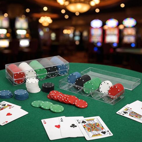 Pumtus 200 Pcs Poker Chips with No Denomination, Plastic Casino Chip Set with Storage Box, 1.5 Inch Card Game Token, Counter Discs Marker for Texas Blackjack Holdem, Math Learning, Home Game Party in Saudi Arabia