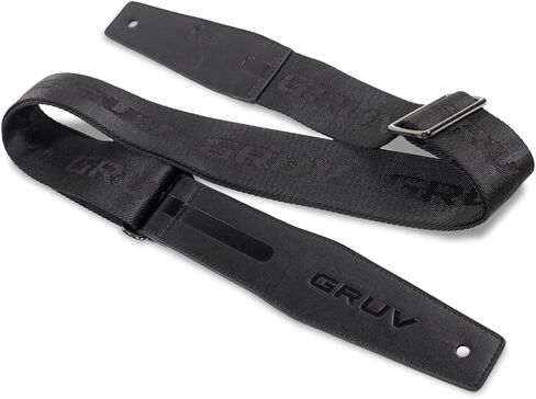 حزام جيتار Gruv Gear حزام مبطن أسود قابل للتعديل للجيتار الكهربائي والصوتي والباس، حزام أمان عريض مع أطراف من الجلد الصناعي، متوافق مع القفل، دعم مريح للكتف (صغير) in Kuwait