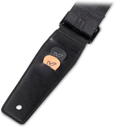 حزام جيتار Gruv Gear حزام مبطن أسود قابل للتعديل للجيتار الكهربائي والصوتي والباس، حزام أمان عريض مع أطراف من الجلد الصناعي، متوافق مع القفل، دعم مريح للكتف (صغير) in Kuwait