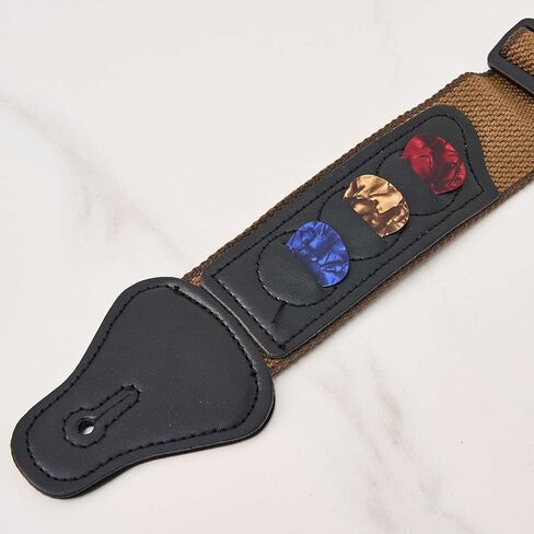 Brown Guitar Strap, Bass Guitar Strap, Guitar Strap With Guitar Pick Holder in Saudi Arabia