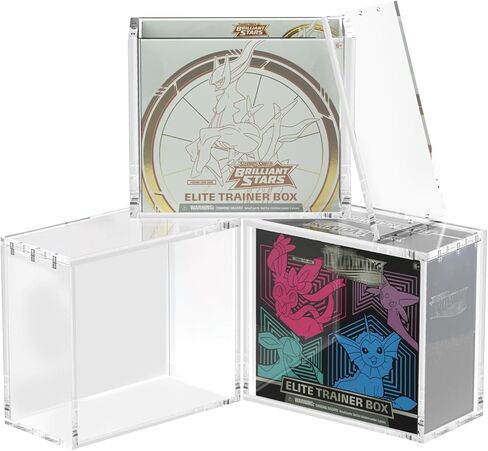 ETB Acrylic Case Elite Trainer Box Protector 8mm + 4mm Thick Clear Acrylic 5mm Magnetic Closure Easy Top Loading Compatible with ETB Protector Case(Box Not Including) in Saudi Arabia