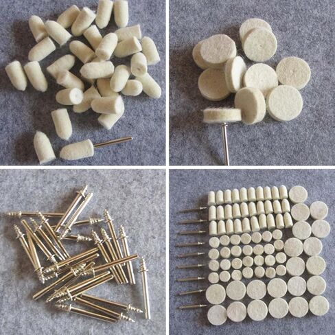 Holibanna 76pcs Felt Wool Polishing Wheel Set with Mandrels, Buffing Wheel Drill Kit for Car Polisher, Rotary Buffing Pads for Power Tools and Bench Grinder Use in Kuwait