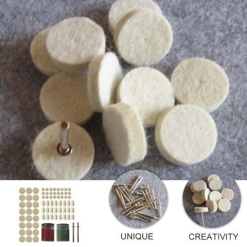 Holibanna 76pcs Felt Wool Polishing Wheel Set with Mandrels, Buffing Wheel Drill Kit for Car Polisher, Rotary Buffing Pads for Power Tools and Bench Grinder Use in Kuwait
