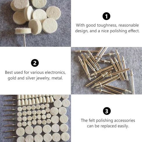 Holibanna 76pcs Felt Wool Polishing Wheel Set with Mandrels, Buffing Wheel Drill Kit for Car Polisher, Rotary Buffing Pads for Power Tools and Bench Grinder Use in Kuwait