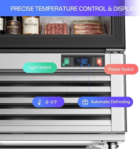 Coolski Commercial Display Frezzer 47.5 قدم مكعب، باب زجاجي مستقيم من الفولاذ المقاوم للصدأ مع تذويب تلقائي وشريط إضاءة LED مدمج لمتاجر السوبر ماركت والمقاهي، DOE ETL ETL SANTATION in Kuwait