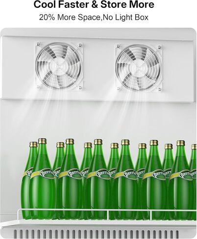 Upstreman 12.1 Cu.Ft ثلاجة المشروبات التجارية السوداء، ثلاجة تبريد المشروبات مع ضوء LED / أرفف قابلة للتعديل، ثلاجة عرض باب زجاجي للمطعم / المكتب / المنزل / البار in Kuwait