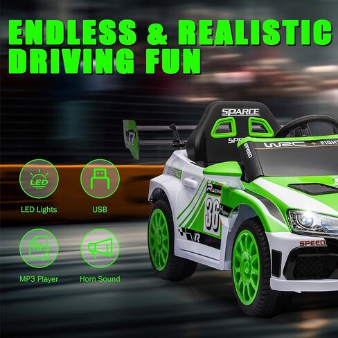 12V SUV 5MPH Ride on Toys, Ride-on Truck Toy w/Parent Remote,4W/2D 3-Speed Kids Electric Vehicles with Motor,Spring Suspension,LED,Music (12V Electric Police Car) in Saudi Arabia