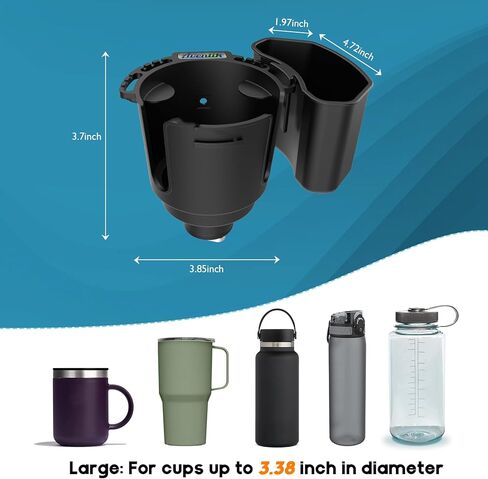 1001 Multi-Functional Kayak Cup Holder with Tool Storage Box, Track Mount Non-Slip Design, Durable Lure Holding Tool Storage Boat Cup Holder Gear Organizer for Kayaking and Fishing in Saudi Arabia