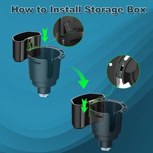 1001 Multi-Functional Kayak Cup Holder with Tool Storage Box, Track Mount Non-Slip Design, Durable Lure Holding Tool Storage Boat Cup Holder Gear Organizer for Kayaking and Fishing in Saudi Arabia