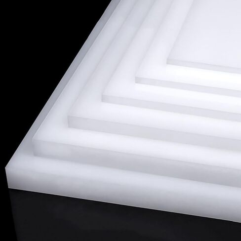 2 Pieces Polypropylene Sheet Rigid Plastic Board, Engineering Plastic Sheet Lightweight PP Panel for Cutting Board, DIY, Water Tank, 2mm Thick, White 250x250mm in Kuwait