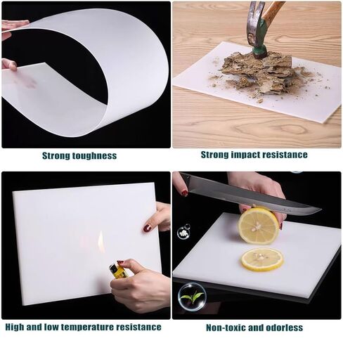 2 Pieces Polypropylene Sheet Rigid Plastic Board, Engineering Plastic Sheet Lightweight PP Panel for Cutting Board, DIY, Water Tank, 2mm Thick, White 250x250mm in Saudi Arabia