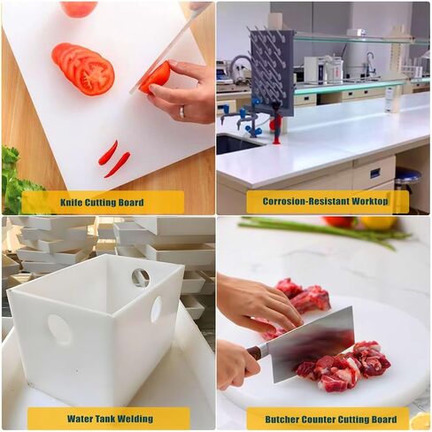 2 Pieces Polypropylene Sheet Rigid Plastic Board, Engineering Plastic Sheet Lightweight PP Panel for Cutting Board, DIY, Water Tank, 2mm Thick, White 250x250mm in Saudi Arabia