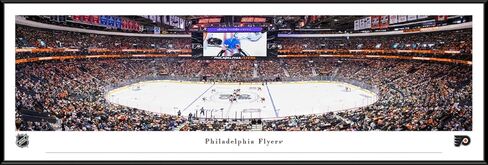 Philadelphia Flyers Face-Off - Single Mat, Framed NHL Print by Blakeway Panoramas in Saudi Arabia