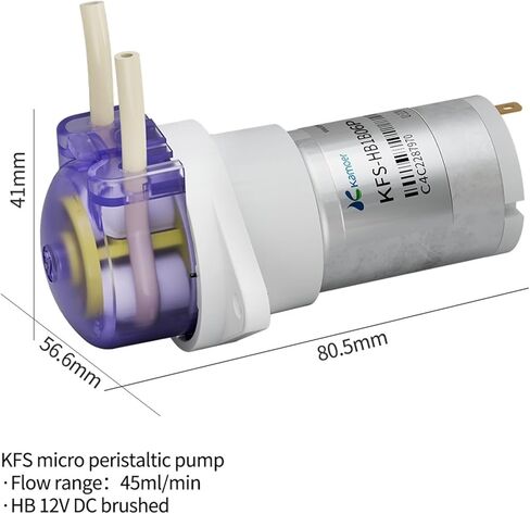 KFS Peristaltic Pump 6V/12V/24V DC Motor Gear Pump High Precision Low Flow Dosing Pump with One/Two Slowgear(B06,12Vone slowdown Gear) in Saudi Arabia