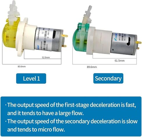 KFS Peristaltic Pump 6V/12V/24V DC Motor Gear Pump High Precision Low Flow Dosing Pump with One/Two Slowgear(B06,12Vone slowdown Gear) in Saudi Arabia