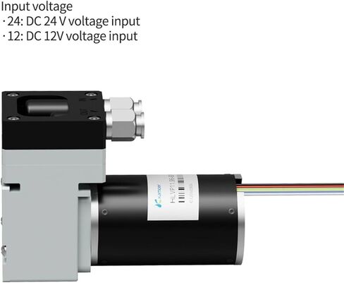 8.5L/min HLVP11.96 مضخة فراغية بحاجز DC24 مضخة هواء بدون فرش ضغط إيجابي 0.25Mpa ، تحكم PWM in Kuwait