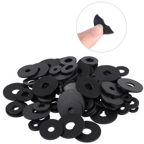 108 PCS Black Flat Rubber Washers Assortment Kit, 12/16/18/20/25/30 mm 6 Sizes Heavy Duty Abrasion Resistant Vibration Damping Pads Black Rubber Gasket for Shower Head Garden Faucet Plumbing Repair in Saudi Arabia