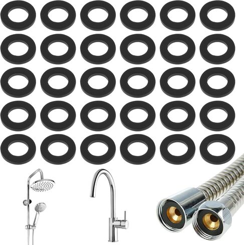 30 Pack Shower Hose Washers, Rubber Washers Seals 1/2 Inch Hose Washer Seal Tap Sealing Rings Shower Head Washer for Showers Head and Hosees Connecting in Saudi Arabia