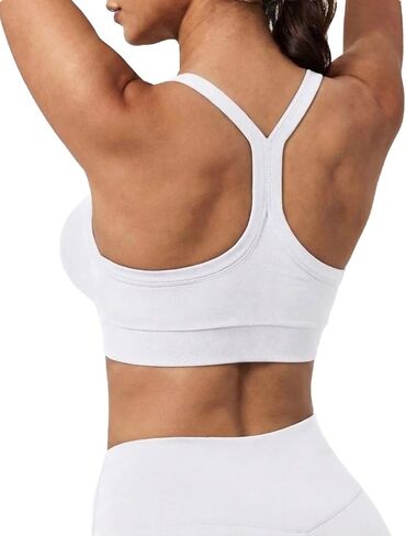 حمالات صدر رياضية FITTIN Strappy للنساء: حمالة صدر مبطنة على شكل حرف Y بدون حفر لليوجا يوميًا - تغطية كاملة للصدر الكبير in Kuwait