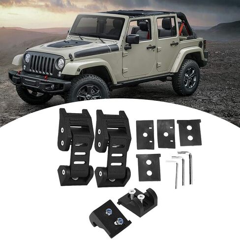 Engine Hood Latch Locking Cover Catch Buckle Stainless Steel Aluminum Alloy Black Pair Fits JK 2007-2017 in Saudi Arabia
