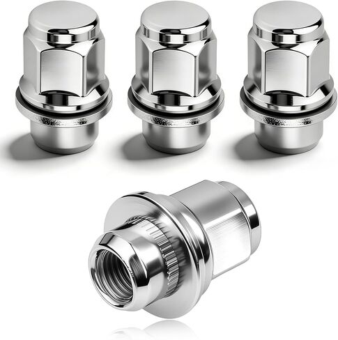 10PCS M12x1.5 Lug Nuts Set,Chrome-Plated Steel Wheel Locks Lug Nuts with Washer Replaces OEM#90084-94001,Lug Nut Lock Set Compatible with Toyota Camry Prius Tacoma (10PCS) in Kuwait