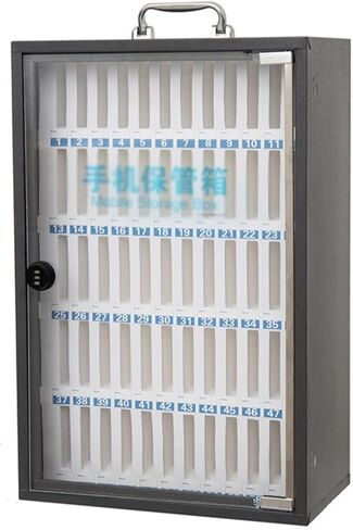 Wall-Mounted Mobile Phone Storage Cabinet 36, 48, 60-bit Steel Mobile Phone Safe Mobile Phone Case for Enterprises, Factories, Schools (OneColor 36 Slots) in Kuwait