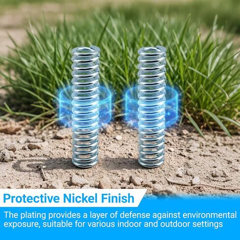 9732 Compression Spring (2-Pack), 15/16" OD x 4" Length, 0.148" Wire Diameter, Nickel-Plated Spring Steel for Mechanical and Automotive Applications in Kuwait