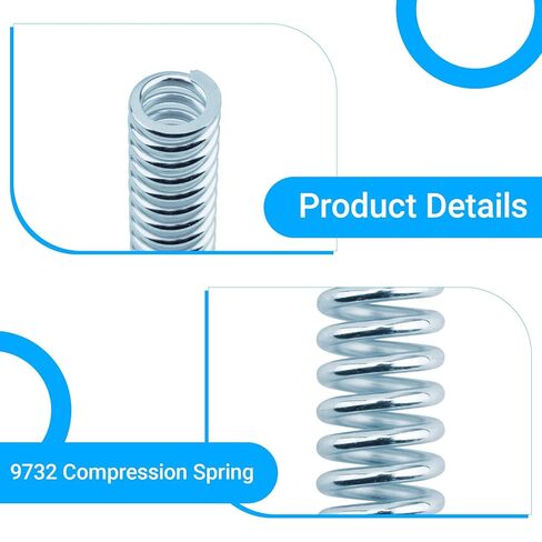 9732 Compression Spring (2-Pack), 15/16" OD x 4" Length, 0.148" Wire Diameter, Nickel-Plated Spring Steel for Mechanical and Automotive Applications in Kuwait
