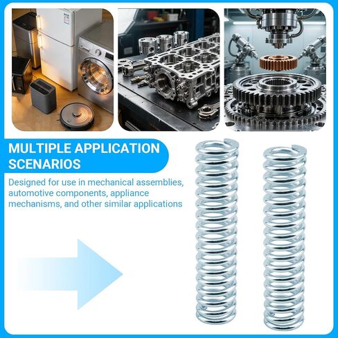 9732 Compression Spring (2-Pack), 15/16" OD x 4" Length, 0.148" Wire Diameter, Nickel-Plated Spring Steel for Mechanical and Automotive Applications in Kuwait