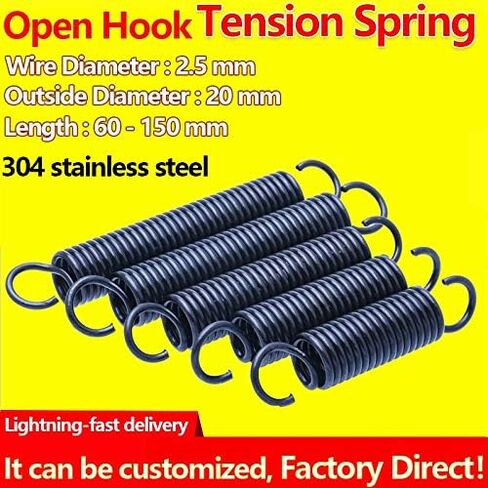 Mdingbao-Tension Spring Open Hook Pullback Tension Spring Coil Extension Spring Draught Spring Wire Diameter 2.5mm Outer Diameter 20mm, Strong Stretching Ability (Length : 150mm (1Pcs)) in Saudi Arabia