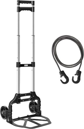 Folding Hand Truck Dolly Cart,340LB Capacity Portable Aluminum Dolly Cart with Telescoping Handle and 7 Inch Rubber Wheels for Moving in Kuwait