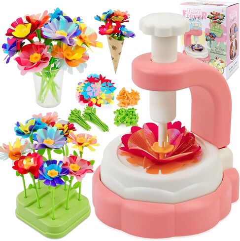 Broytain Fabric Flower Bouquets Toys, DIY Flower Bouquet Craft Kit for Kids, Arts & Crafts Educational Toys for Girls Ages 4–8, Preschool Learning & Birthday Activities in Kuwait