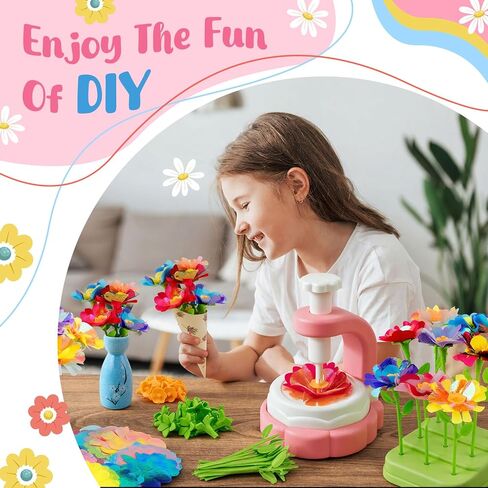Broytain Fabric Flower Bouquets Toys, DIY Flower Bouquet Craft Kit for Kids, Arts & Crafts Educational Toys for Girls Ages 4–8, Preschool Learning & Birthday Activities in Kuwait