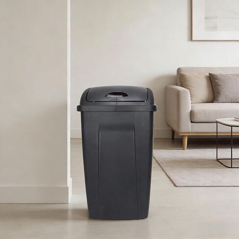 13 Gallon Kitchen Trash Can with Swing Top Lid Plastic Heavy Duty Touch Free Garbage Bin for Home Kitchen Office Bathroom in Saudi Arabia