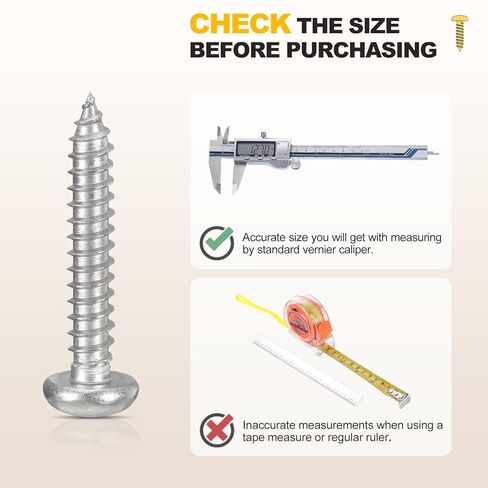 مسامير METALLIXITY Phillips Pan Head ذاتية التنصت (#12x7/8) 50 قطعة، برغي حفر ذاتي من الفولاذ المقاوم للصدأ 304 للخشب المعدني والبلاستيك مع لقمة، لأثاث لوحة مصراع الحائط في الخزانة، فضي in Kuwait