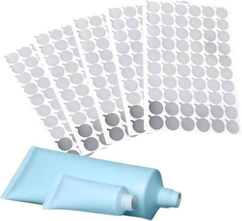 5 Sheets/300Pcs Aluminium Foil Film Sealing Sticker - Toothpaste Cosmetic Soft Tube Essential Oil Bottles Makeup Storage Containers Stopper(15mm) in Saudi Arabia