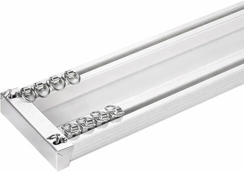 ZSHINE Curtain Conjoined Double Track Customize Length Ceiling or Wall Mounting Heavy-Duty Curtain Rails for Living Room Bedroom Room Divider(white)… in Kuwait