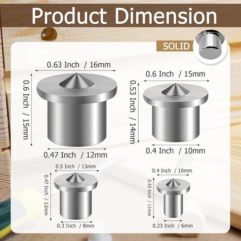 20 PCS Dowel Pins Center Point Set - Tenon Center Transfer Plugs Point for Professional Woodworking Accessories 5 Sizes (1/4", 5/16", 3/8", 1/2" Inch) in Saudi Arabia